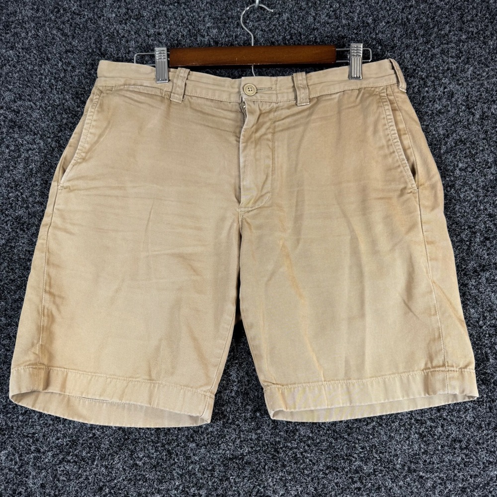 J.Crew Stanton Chino Shorts Mens 31 Khaki Tan Garment Dye Cotton Twill 9 Inseam